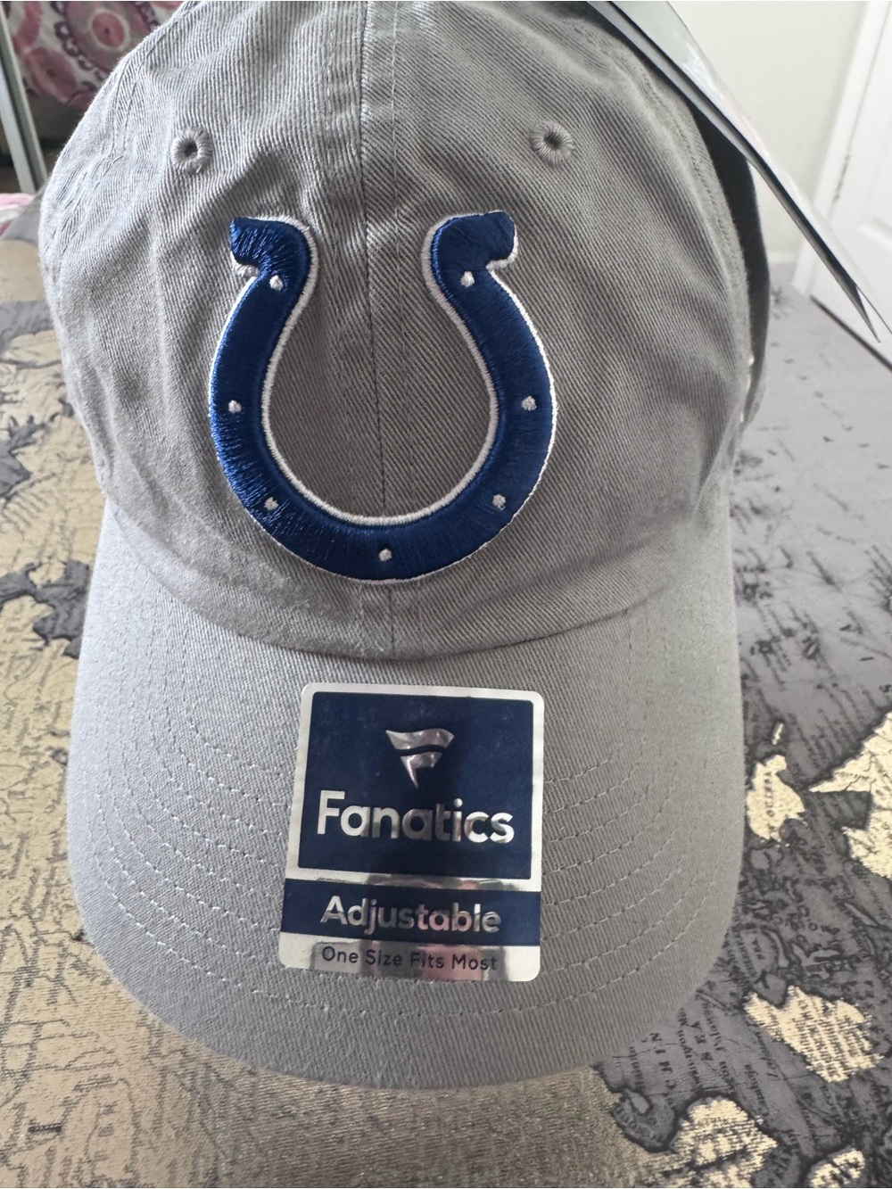 Fanatics NFL Gray Baseball Cap Indianapolis colts Blue Horseshoe Logo new